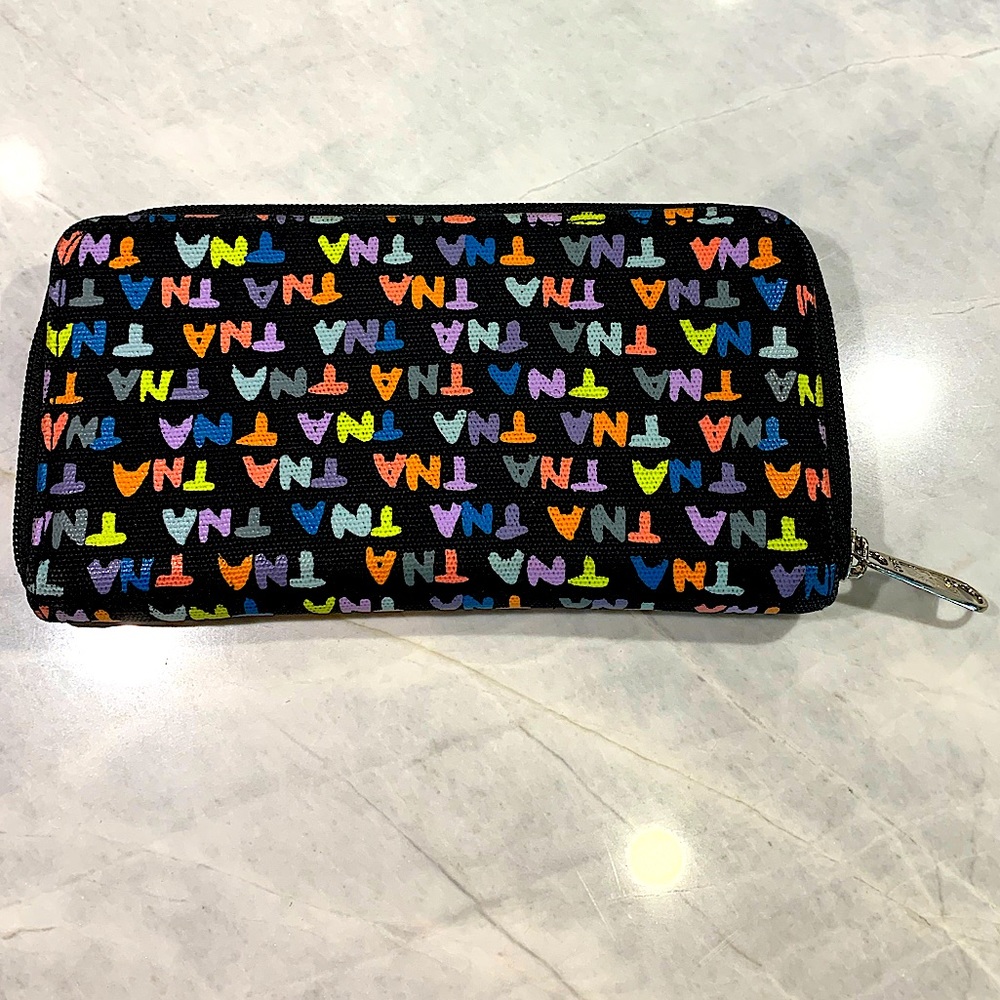 TNA monogram wallet black with primary colours